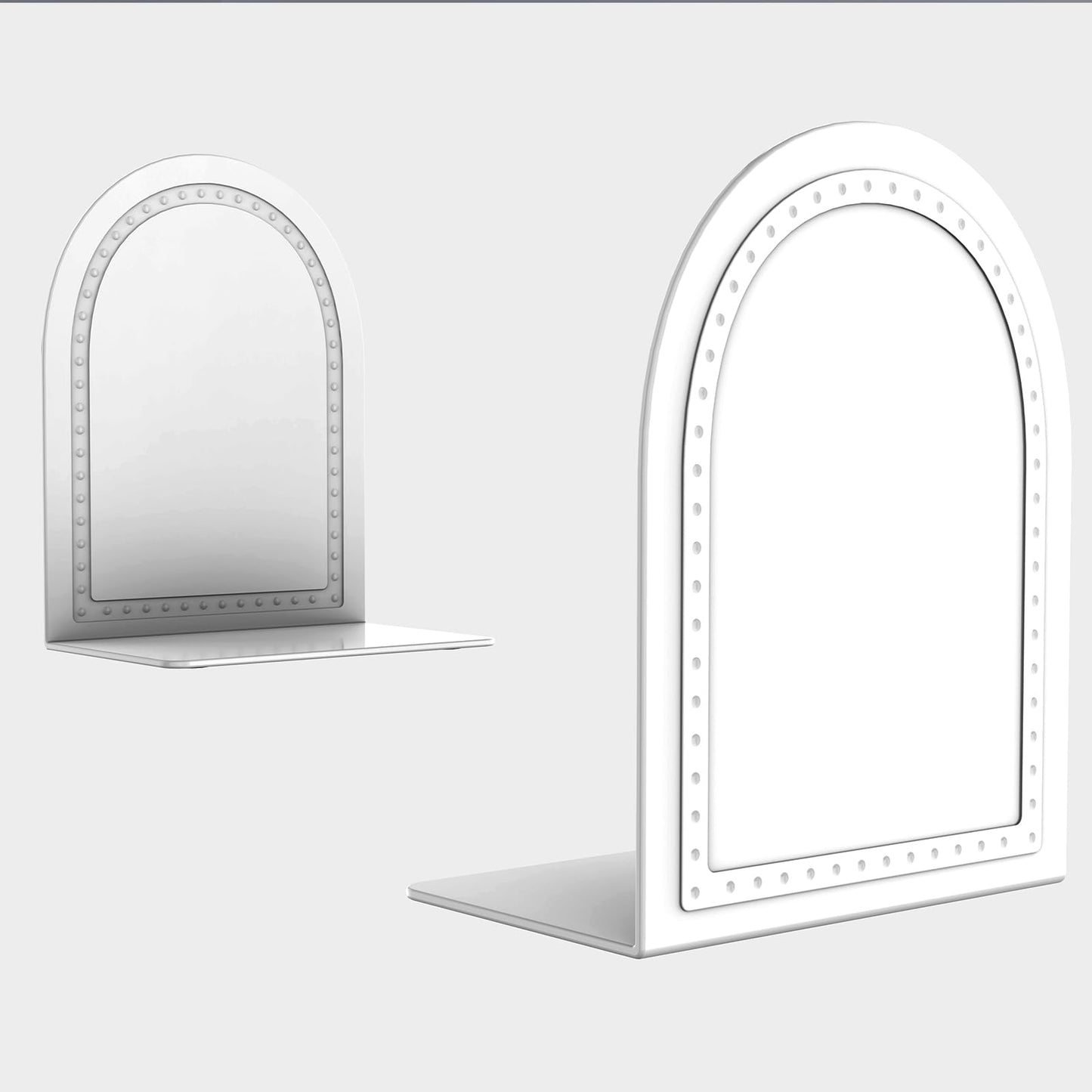 10 Pair Bookends Metal Book Ends Universal Economy Bookend (White, 10 Pair)