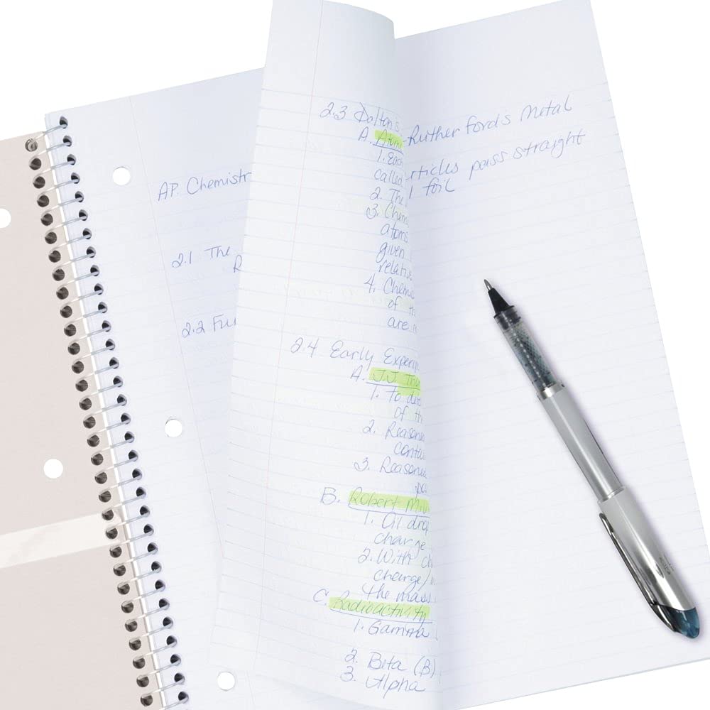 Five Star Spiral Notebooks, 1 Subject, College Ruled, 11" x 8-1/2", Cute Designs Bright Colors, 3