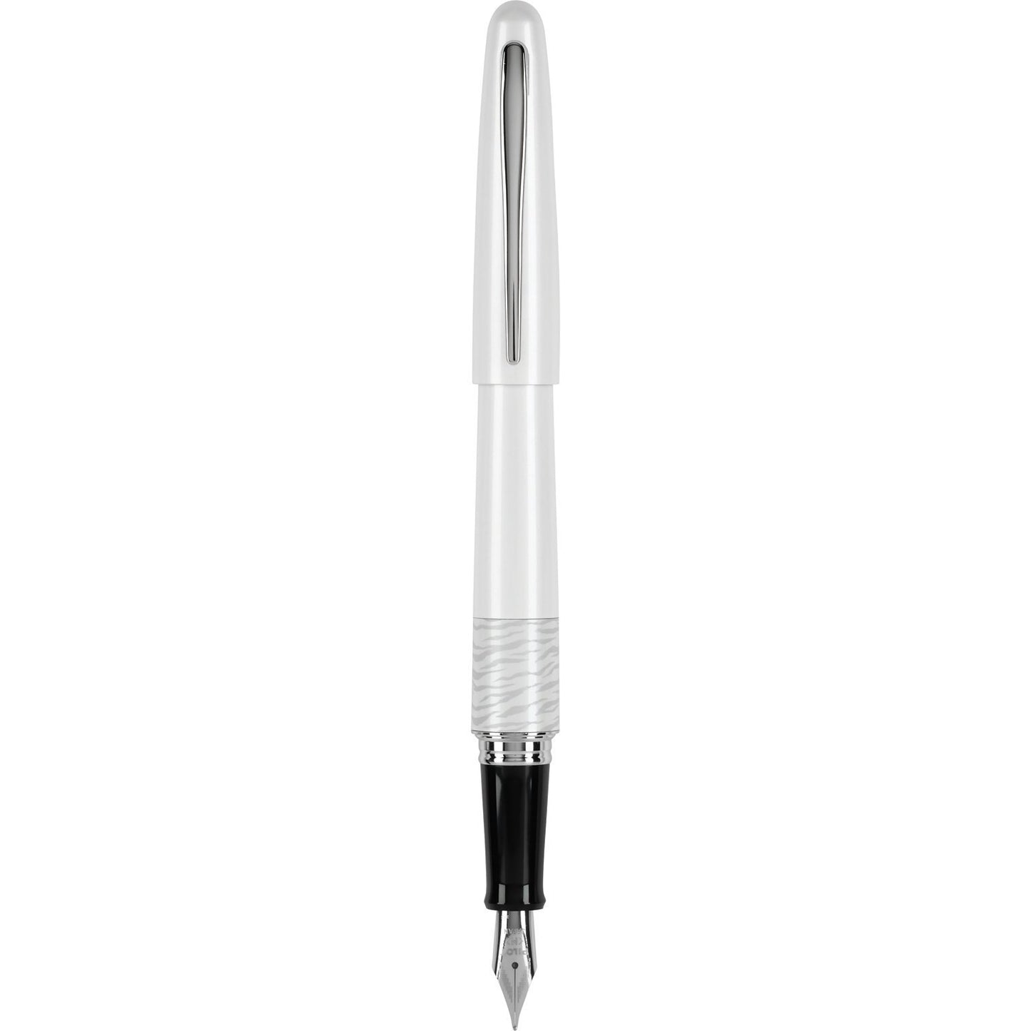 PILOT MR Animal Collection Fountain Pen in Gift Box, Matte White Barrel with White Tiger Accent