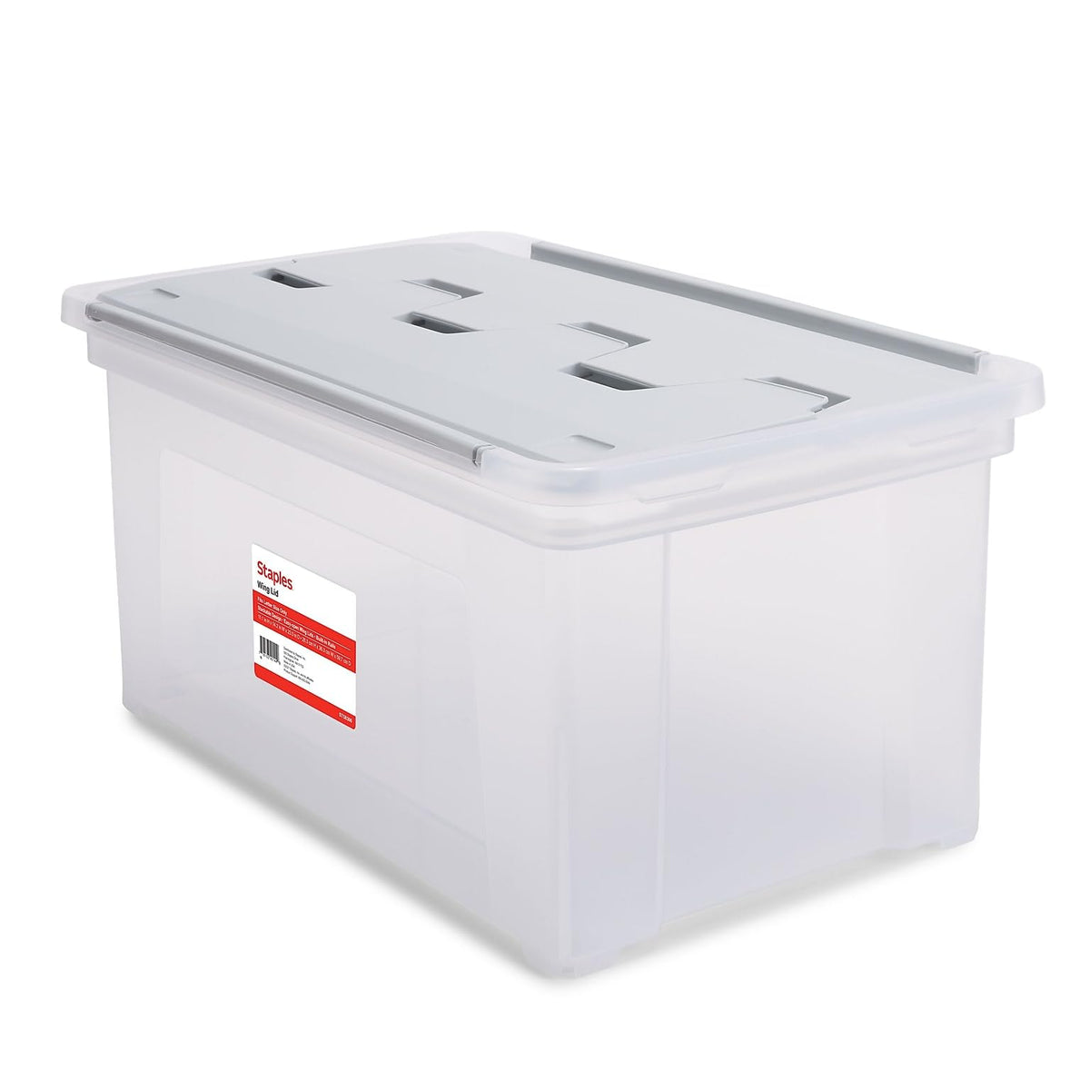 Staples Hanging File Folder Box, Storage Bin Organizer, Wing Lid