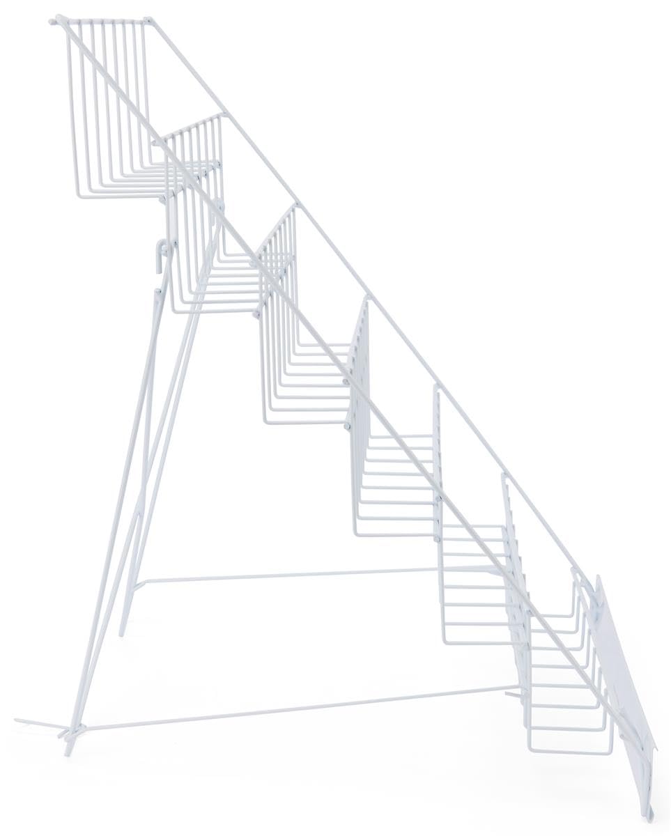 Displays2go 6-Tier Wire Magazine Rack, White