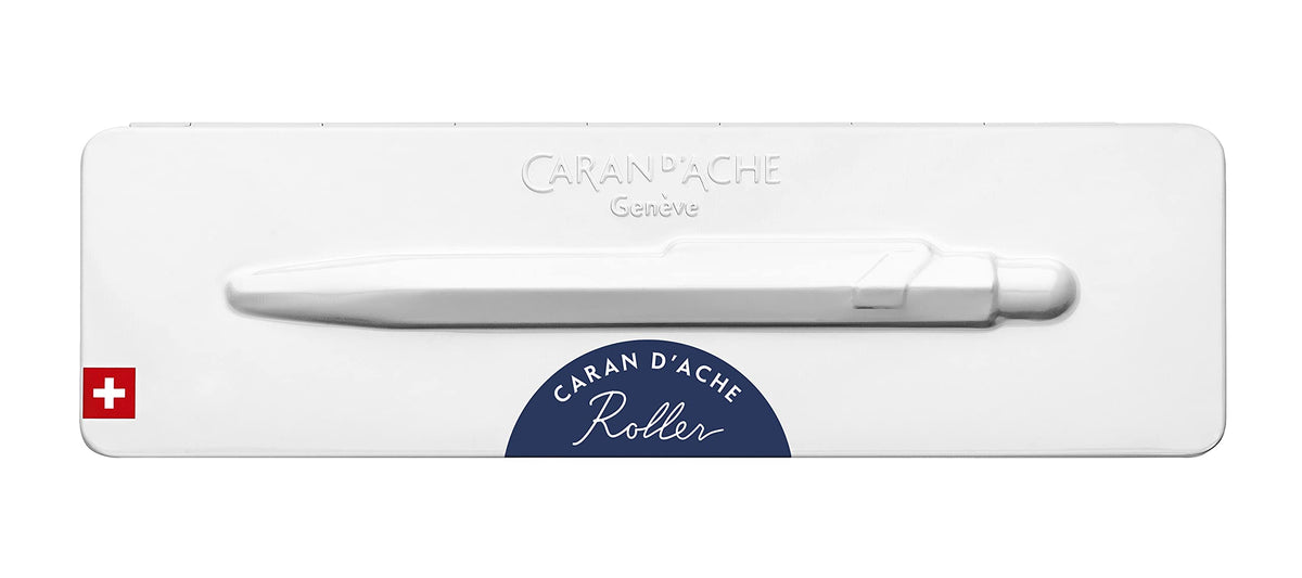 Caran d'Ache Rollerball Pen, Matte Blue, Slim Pack