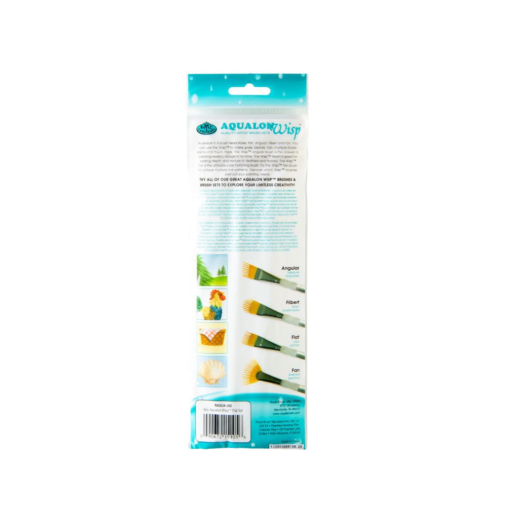 Royal & Langnickel Aqualon Wisp Flat Artist Brush Set, 5-piece
