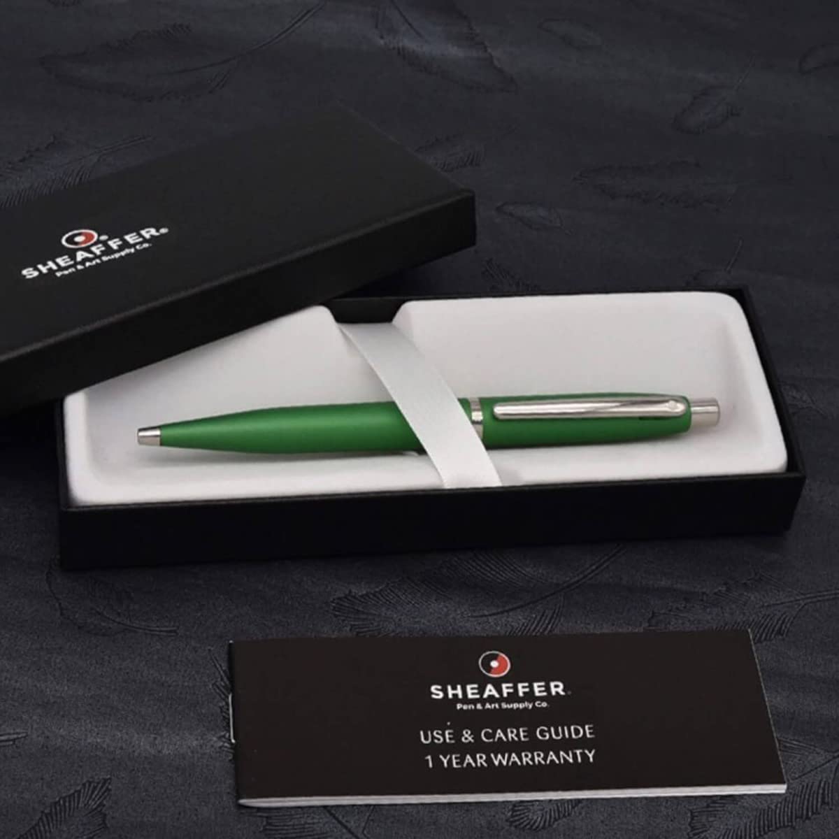 Sheaffer VFM Very Green Ballpoint Pen with Chrome Trim
