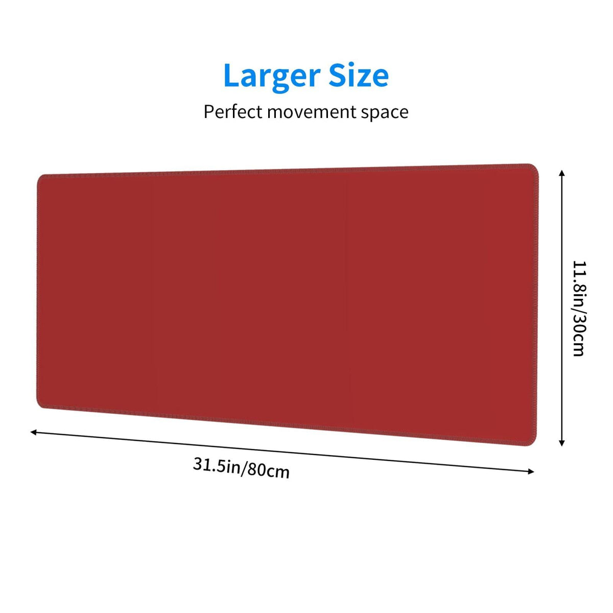 Red Mouse Pad Extended Large Gaming Mousepad XL Big Long Oversized Desk Mat Stitched Edges 31.5 X