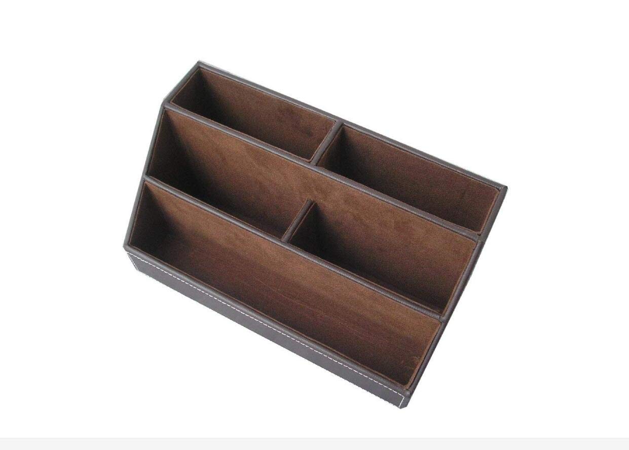 Bargain Crusader Brown PU Leather Remote Controller Holder TV Guide CD DVD Controller Organizer