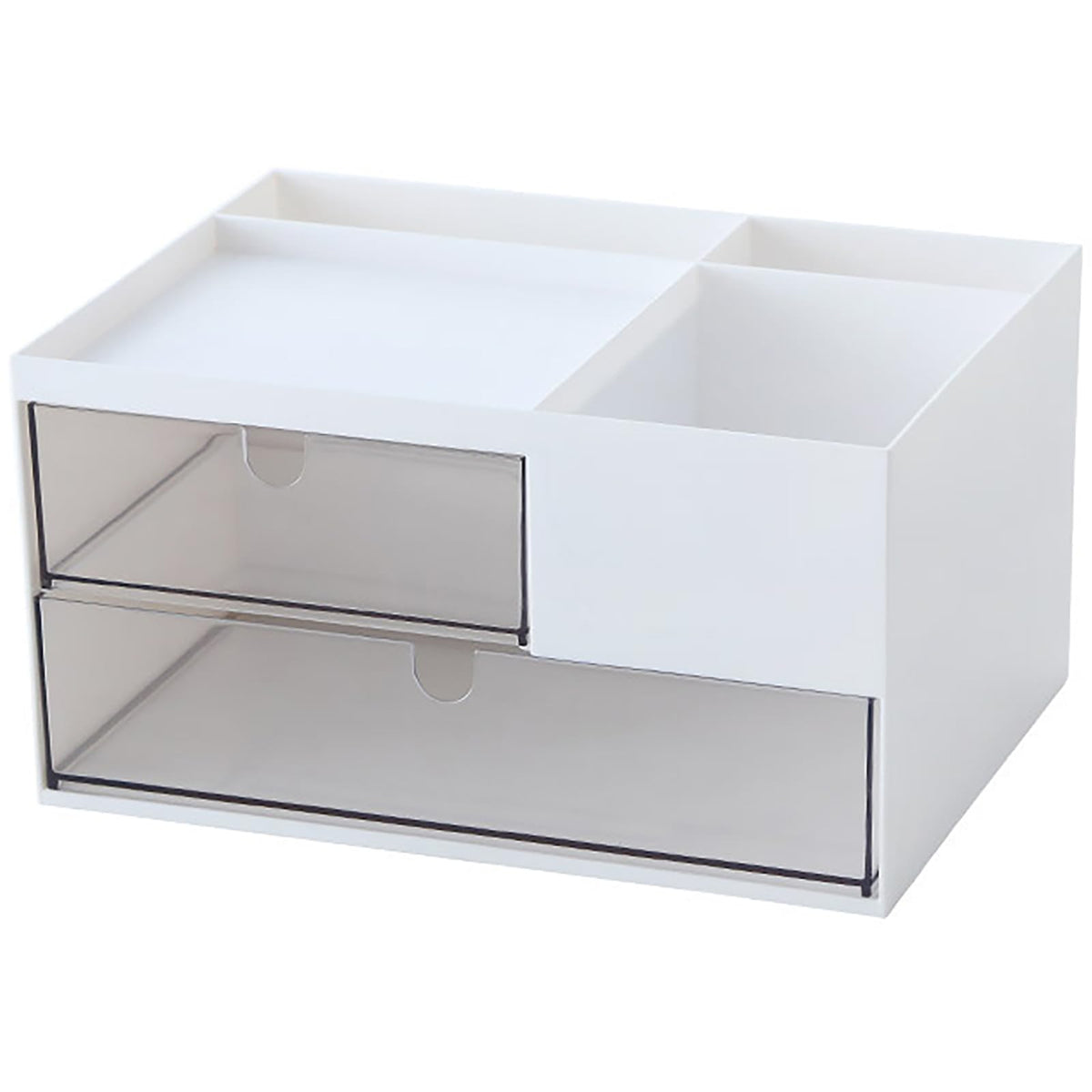 Desk Drawer Organizer, Desk Storage Box with 2 Drawers and 4 Compartments, Multifunctional Desk