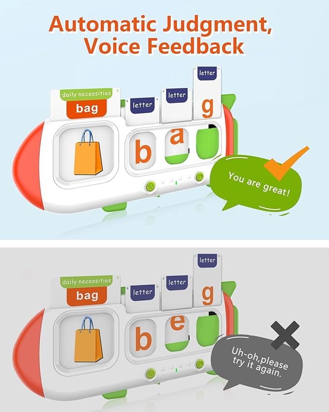 107 Sight Words Spelling&Talking Flash Card for Kids 3-8,Speech Therapy Toy