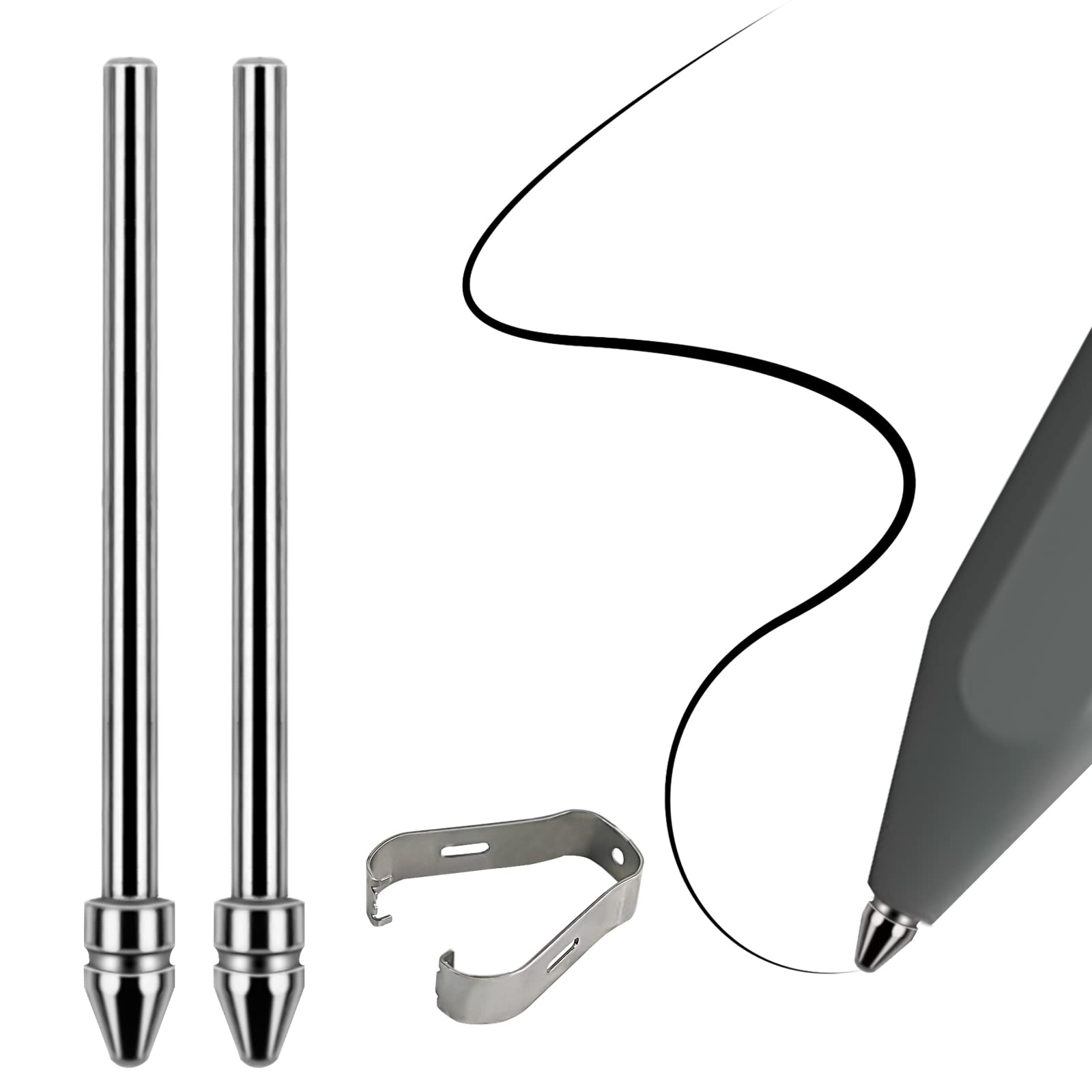 No Wore Out Titanium Alloy Replacement Fine Tips fit for Kindle Scribe Basic and Premium Pens