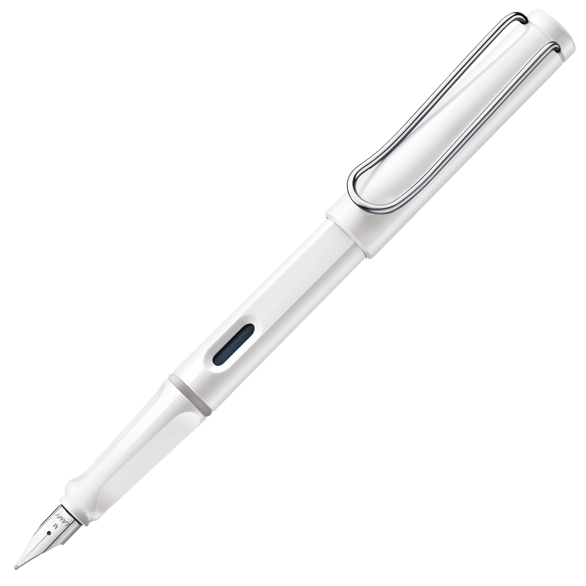 LAMY safari white - Fountain Pen with ergonomic grip & polished steel nib in size B - ideal for any
