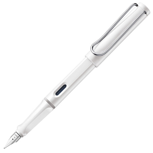 LAMY safari white - Fountain Pen with ergonomic grip & polished steel nib in size B - ideal for any