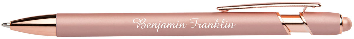 ExpressDesigns™ - Personalized Pens Gift Set - 2 Pack of Rose Gold Soft Touch Metal Pens w/gift box