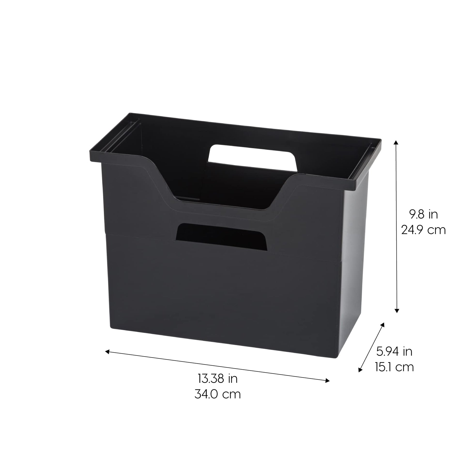 IRIS USA 6-Pack Medium Desktop File Box with Open Lid, Black