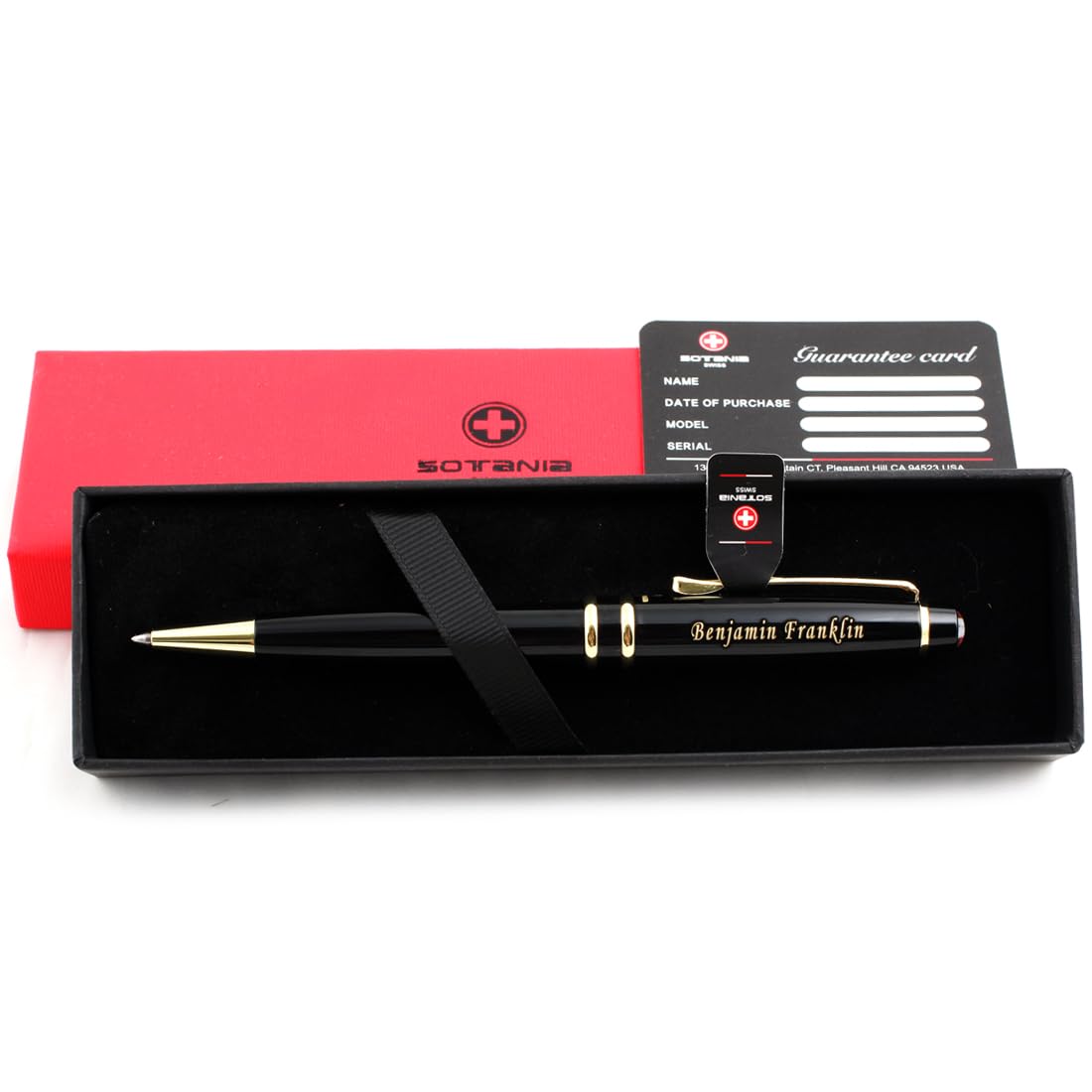 Sotania Swiss Engraved Rollerball Pen – Personalized Gift Pen for Men & Women, Refillable Brass Pen
