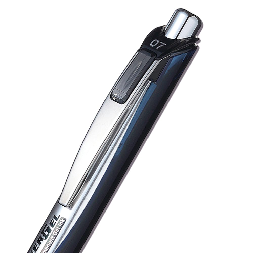 Pentel EnerGel PRO Permanent Gel Pen, (0.7mm) Medium Line, Blue Ink, Box of 12 Pens (BLP77-C)