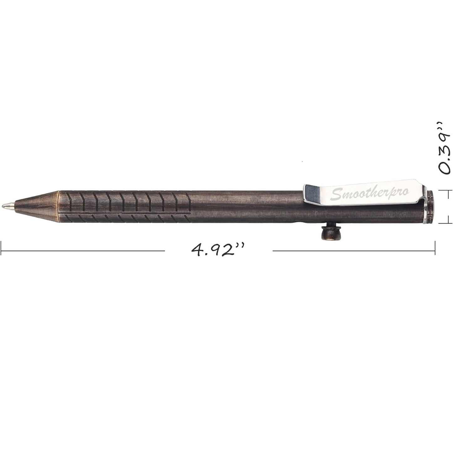 SMOOTHERPRO Solid Brass Bolt Action Pen，Compatible with Parker Refill