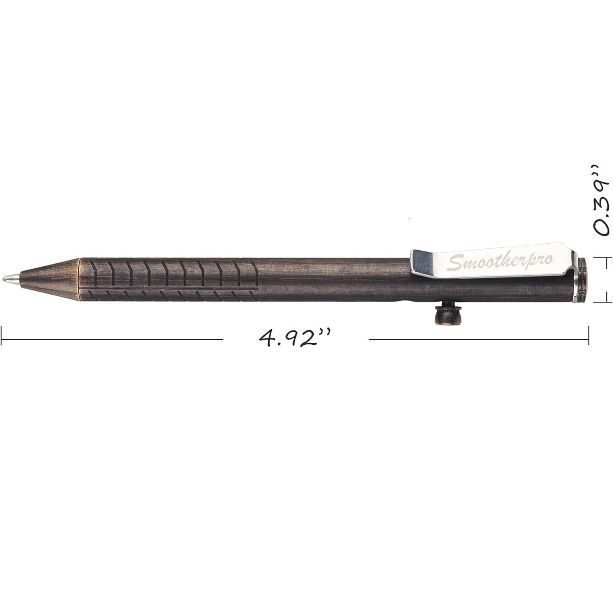 SMOOTHERPRO Solid Brass Bolt Action Pen，Compatible with Parker Refill