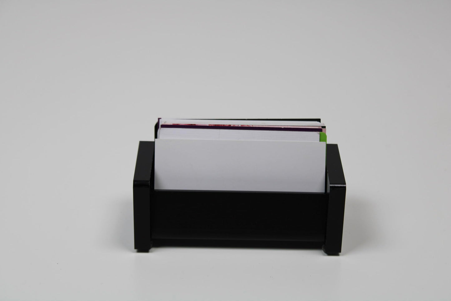 'Wedo 634401 Black Office Acrylic Glass Business Card Holder with Rubber Feet for Cards up to 9 cm