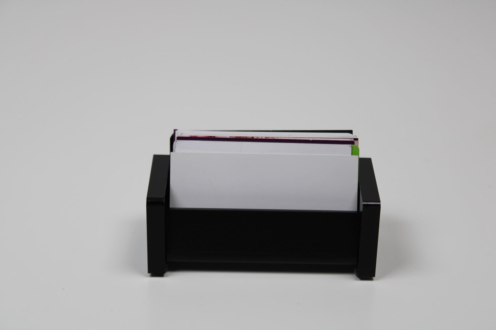 'Wedo 634401 Black Office Acrylic Glass Business Card Holder with Rubber Feet for Cards up to 9 cm