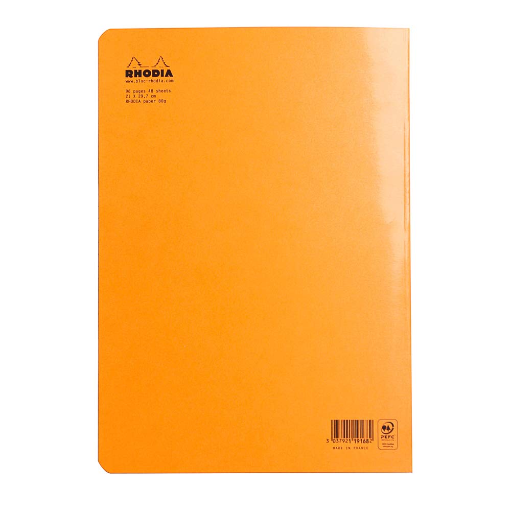Rhodia Classic cf119164 Staple Notebook, A4, 0.2 inch (5 mm) Ruled, 96 Pages, Water Repellent