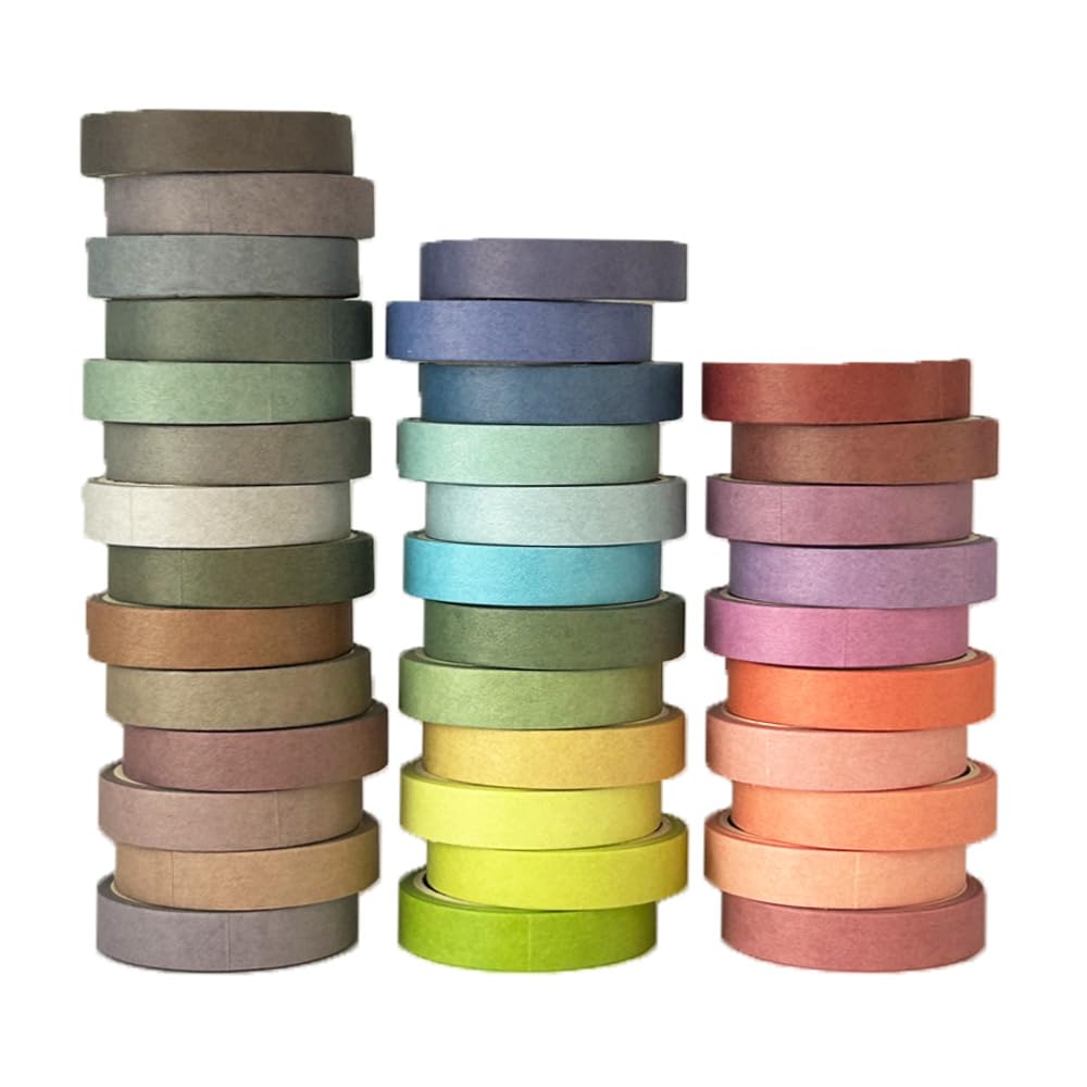 Maartla 36 Rolls Washi Tape Set, Pastel Washi Tape Colorful Masking Tape 10mm Wide, Decorative Tape