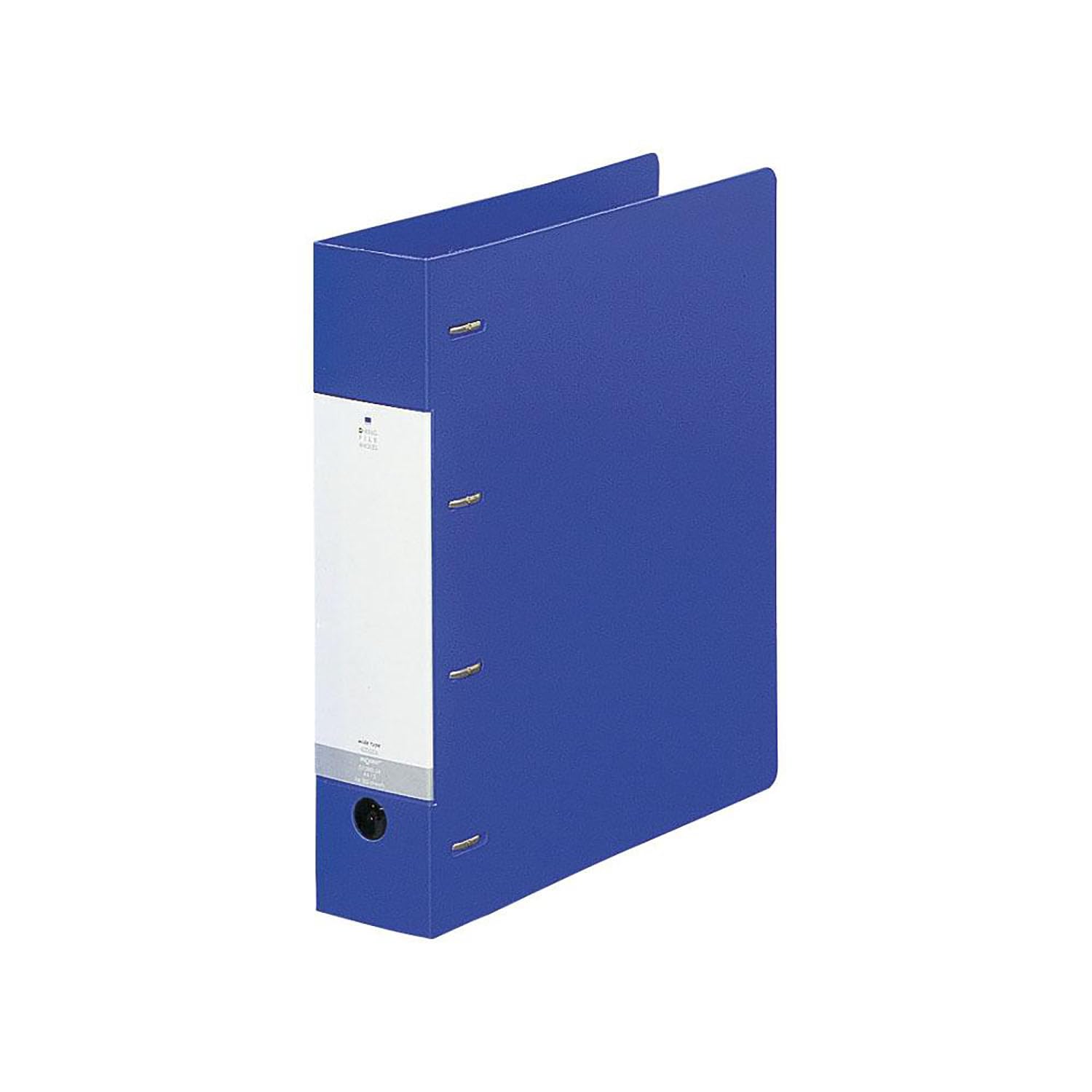 Lihit Lab AJG1280-8 D-Shaped Ring File, A4, 4 Holes, Width 2.5 inches (64 mm), Blue