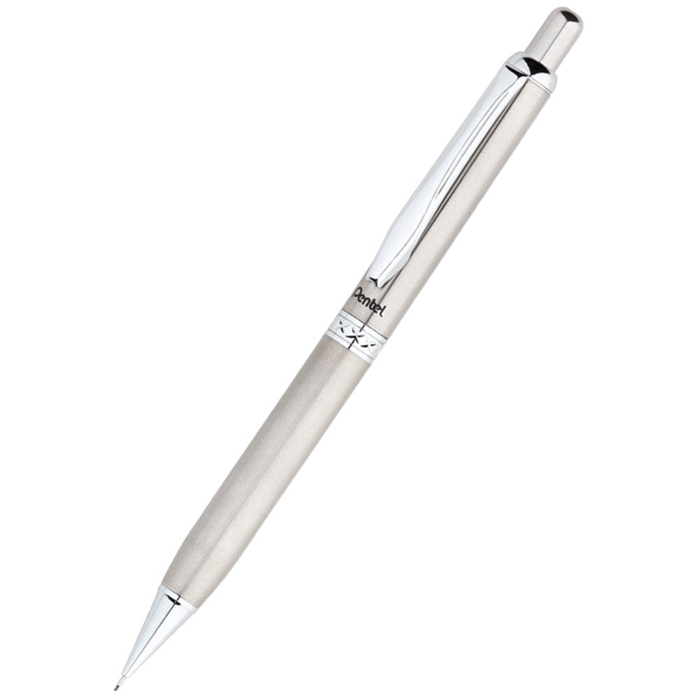 Pentel Libretto Roller Gel Pen and Pencil Set with Gift Box, Pen 0.7mm and Pencil 0.5mm, Silver