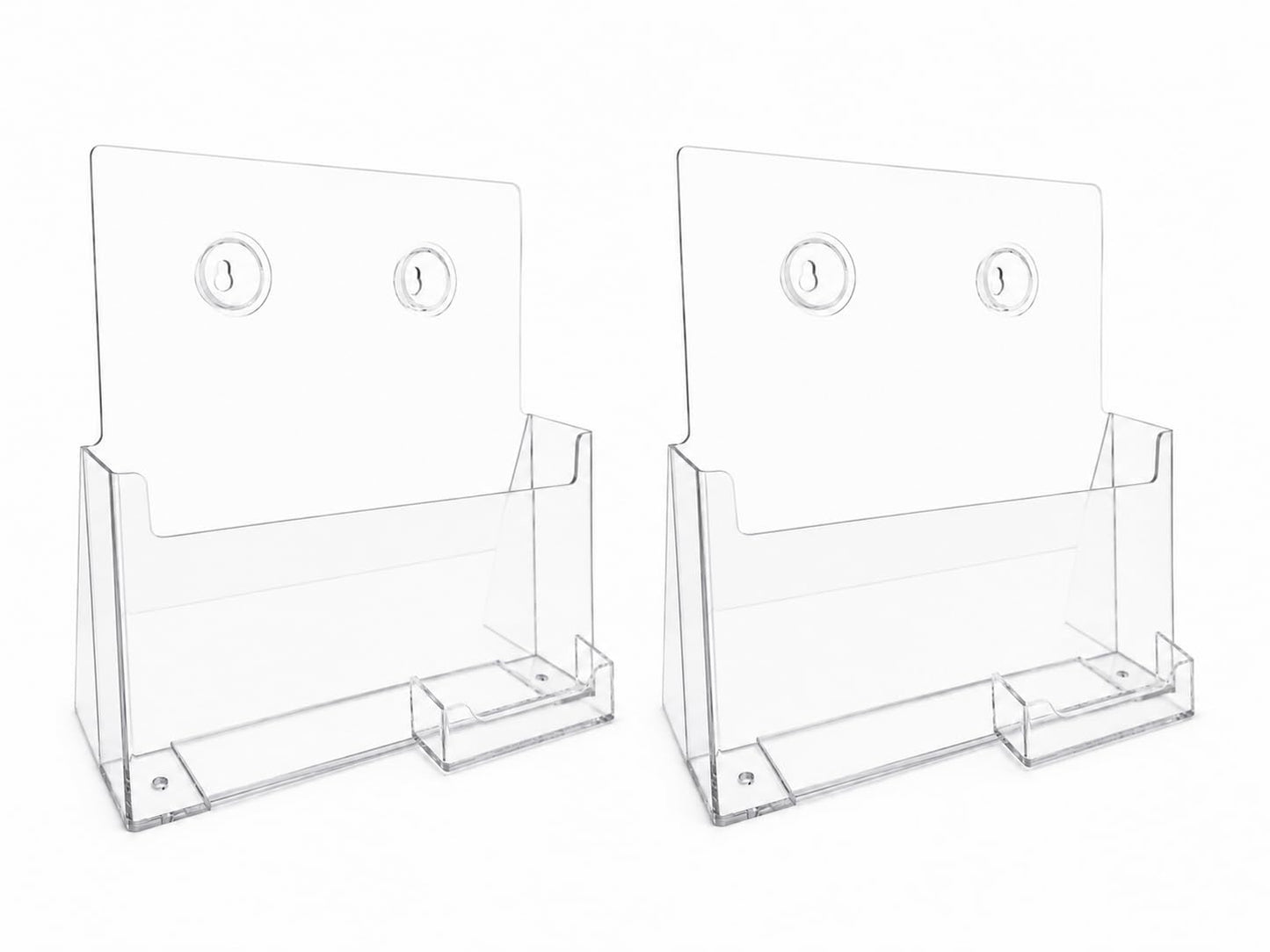SOURCE ONE Premium Clear Acrylic Brochure Holder for 9" Booklet with Business Card Container