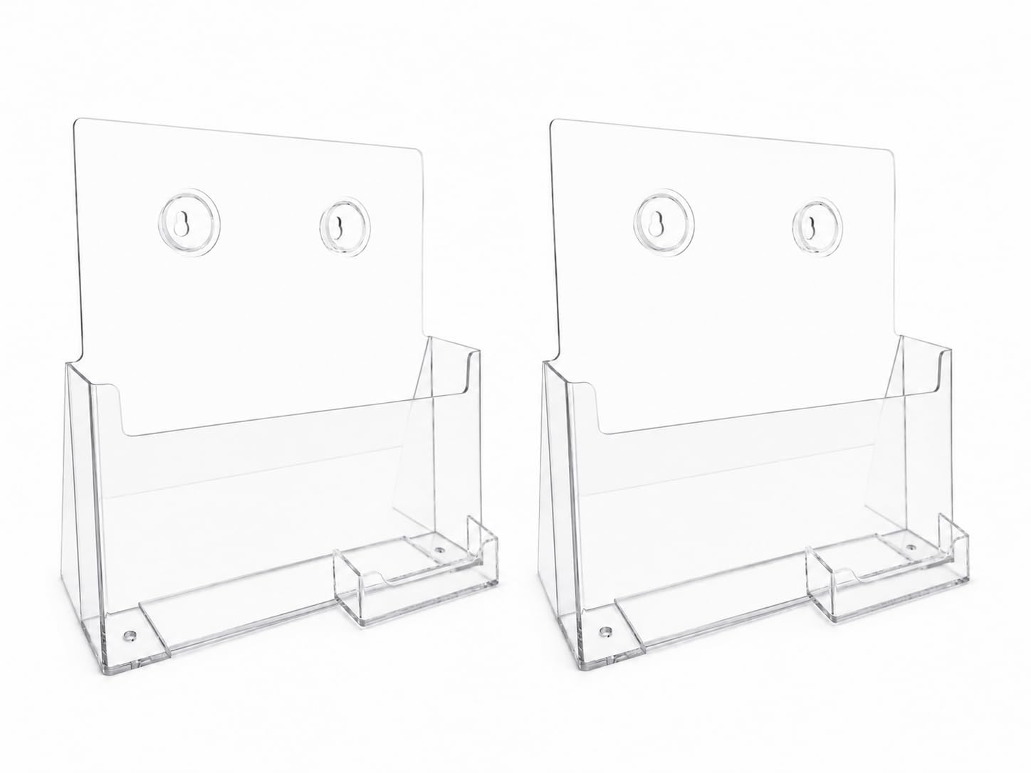 SOURCE ONE Premium Clear Acrylic Brochure Holder for 9" Booklet with Business Card Container
