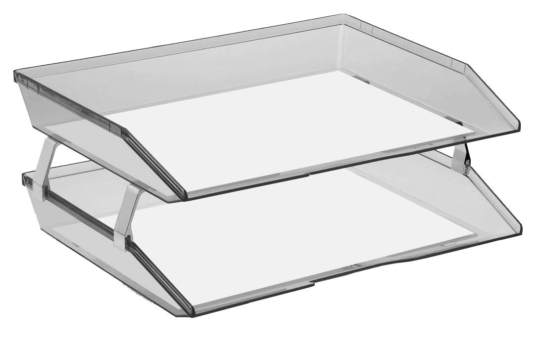 Acrimet Facility 2 Tier Letter Tray, Side Load, Letter Size/A4, Desktop File Organizer, Plastic