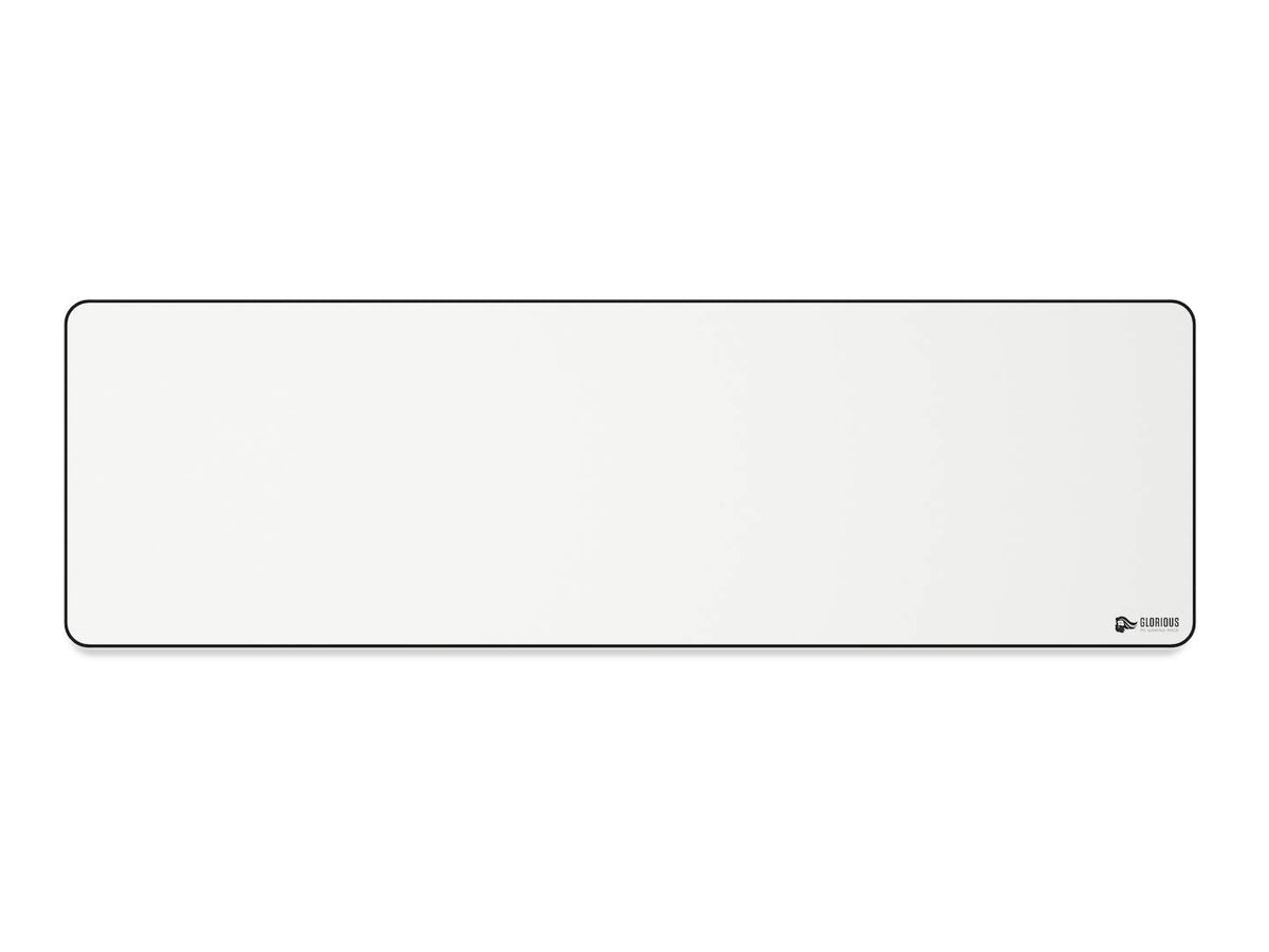 GLORIOUS Extended Gaming Mouse Pad/Mat - Long White Cloth Mousepad, Stitched Edges | 11"x36" (GW-E)