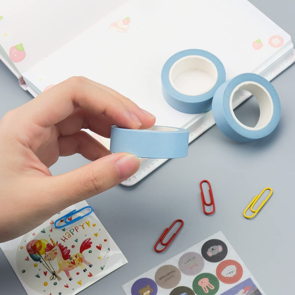 NatSumeBasics 2 Pastel Blue Washi Tapes Solid Powder Blue Masking Tape
