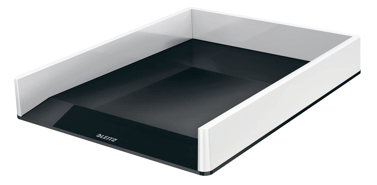 Leitz A4 Letter Tray, White/Black, Wow Range, 53611095