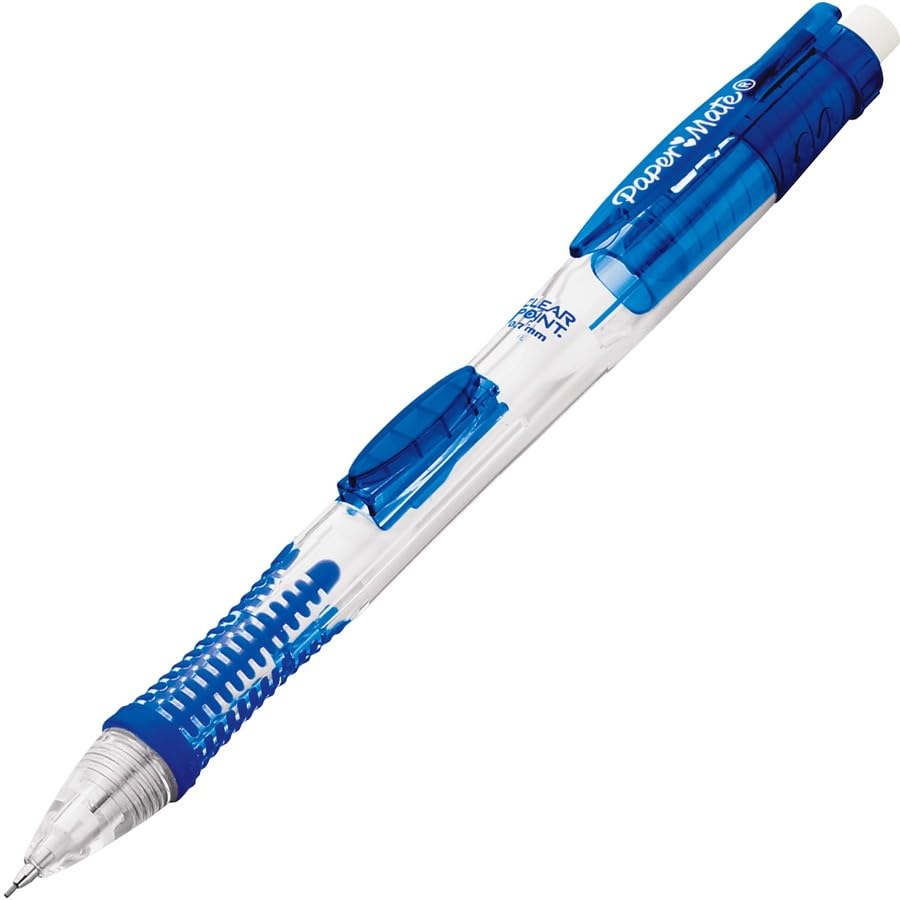 Paper Mate Clearpoint Mechanical Pencils, 0.7mm HB #2 Lead, Blue Barrels, 12 Count - Teacher