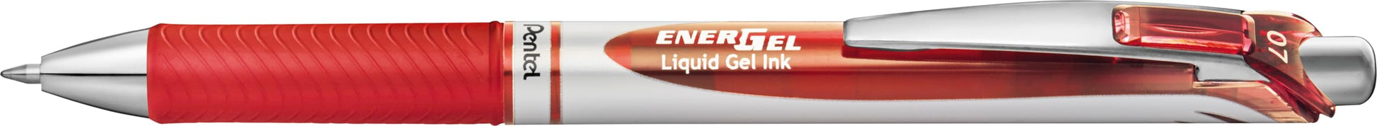 Pentel BL77-BO Energel XM Retractable Gel Pen with 0.7 mm Tip, 0.35 mm Line Width - Red, Pack of 12