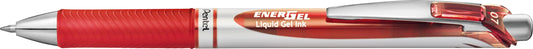 Pentel BL77-BO Energel XM Retractable Gel Pen with 0.7 mm Tip, 0.35 mm Line Width - Red, Pack of 12