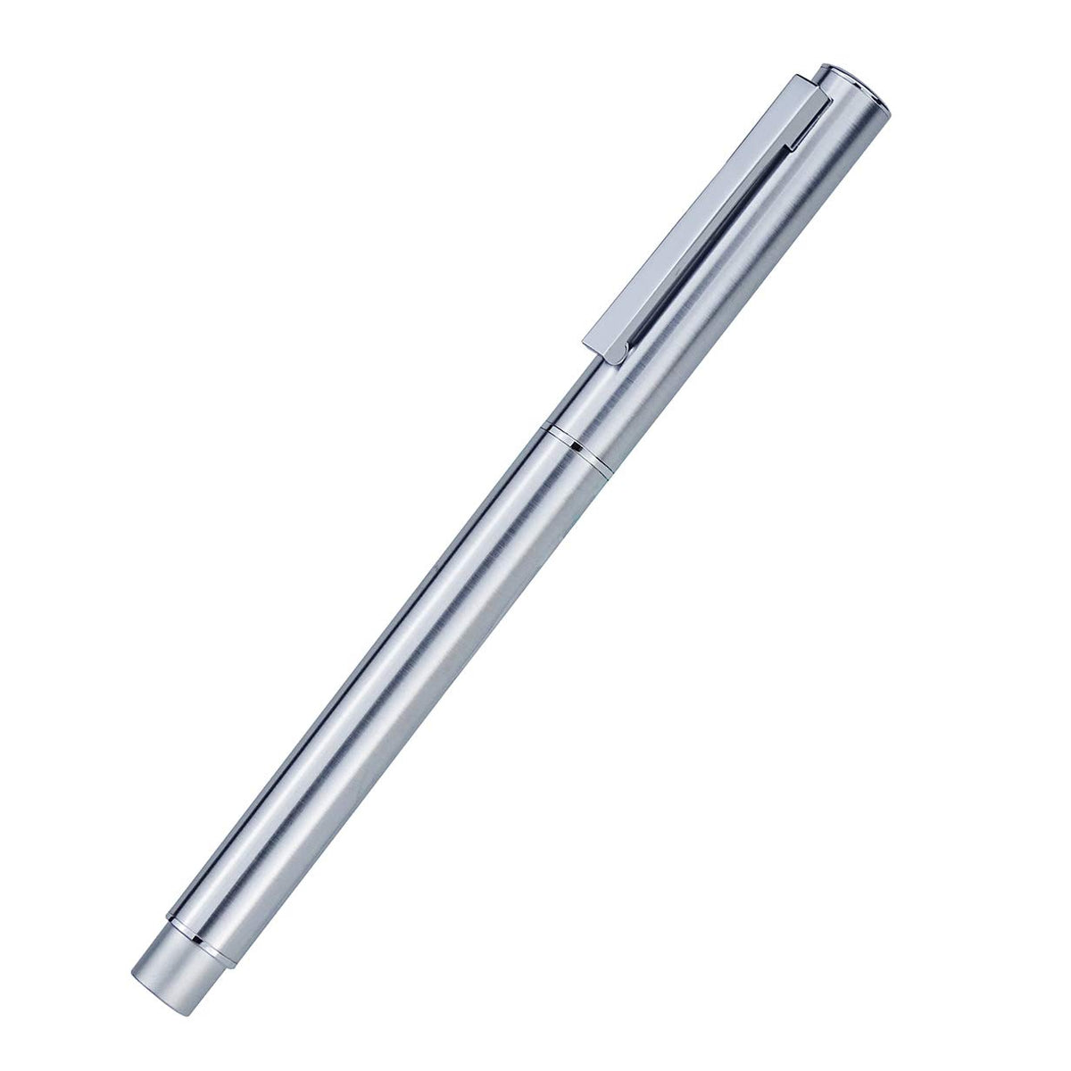 Hongdian 516 Stainless Steel Fountain Pen Fine Nib, Classic Design with Converter and Pen Pouch