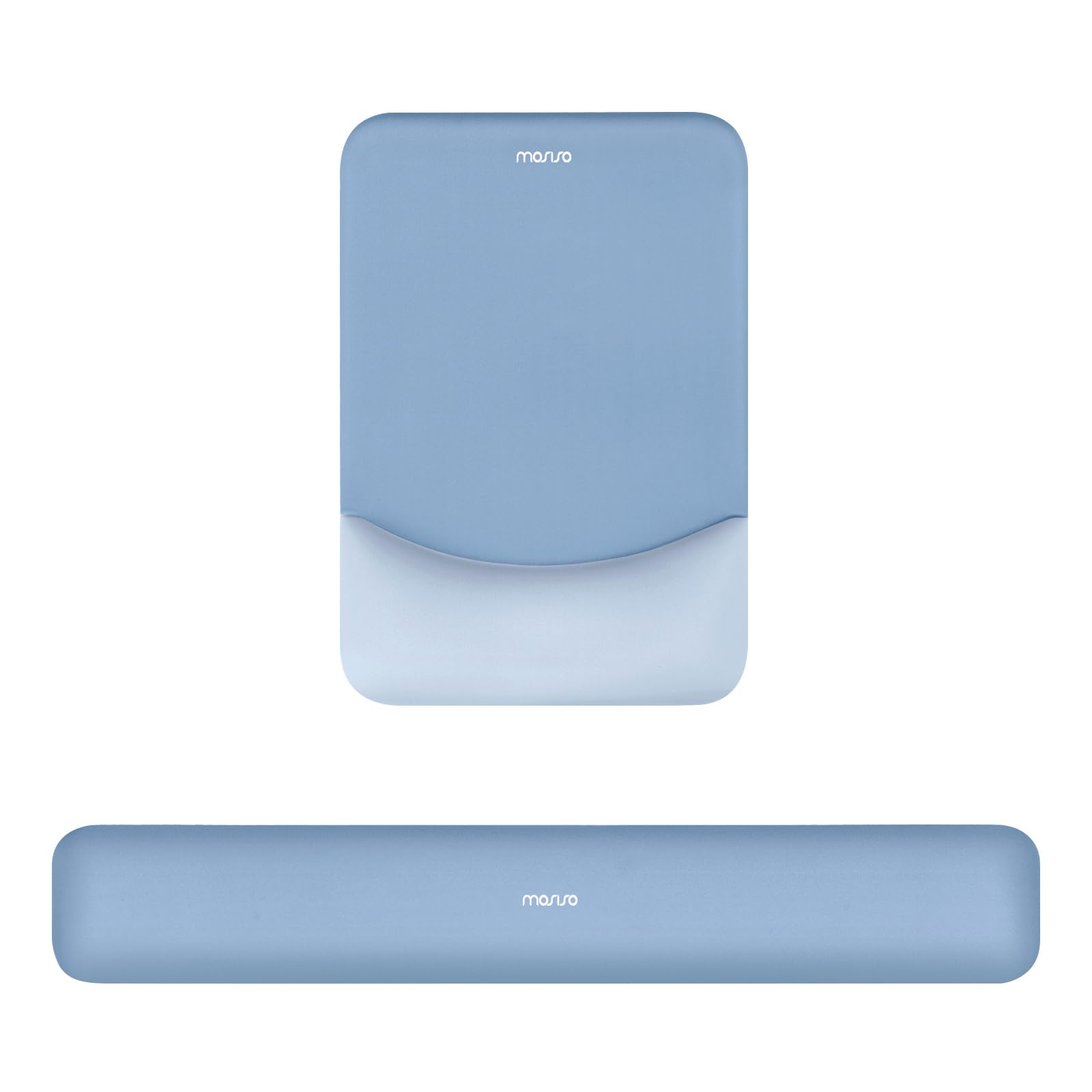 MOSISO Wrist Rest Support Mouse Pad & Keyboard Set, Stone Blue