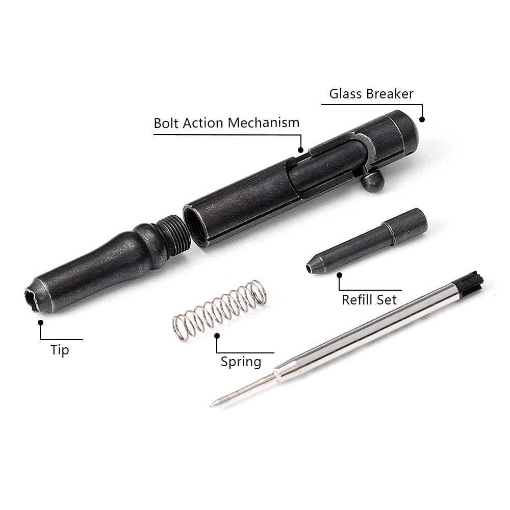 Cool Hand 5.1'' Bolt Action Tactical Pen, Cannon Style Stylus