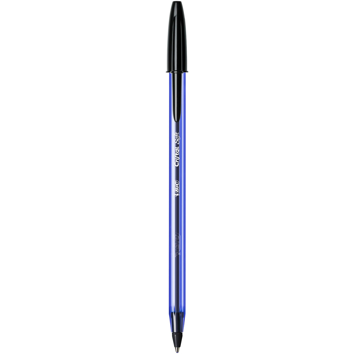 BIC 921263 Cristal Soft Ballpoint Pens Non-Retractable Black Box of 50