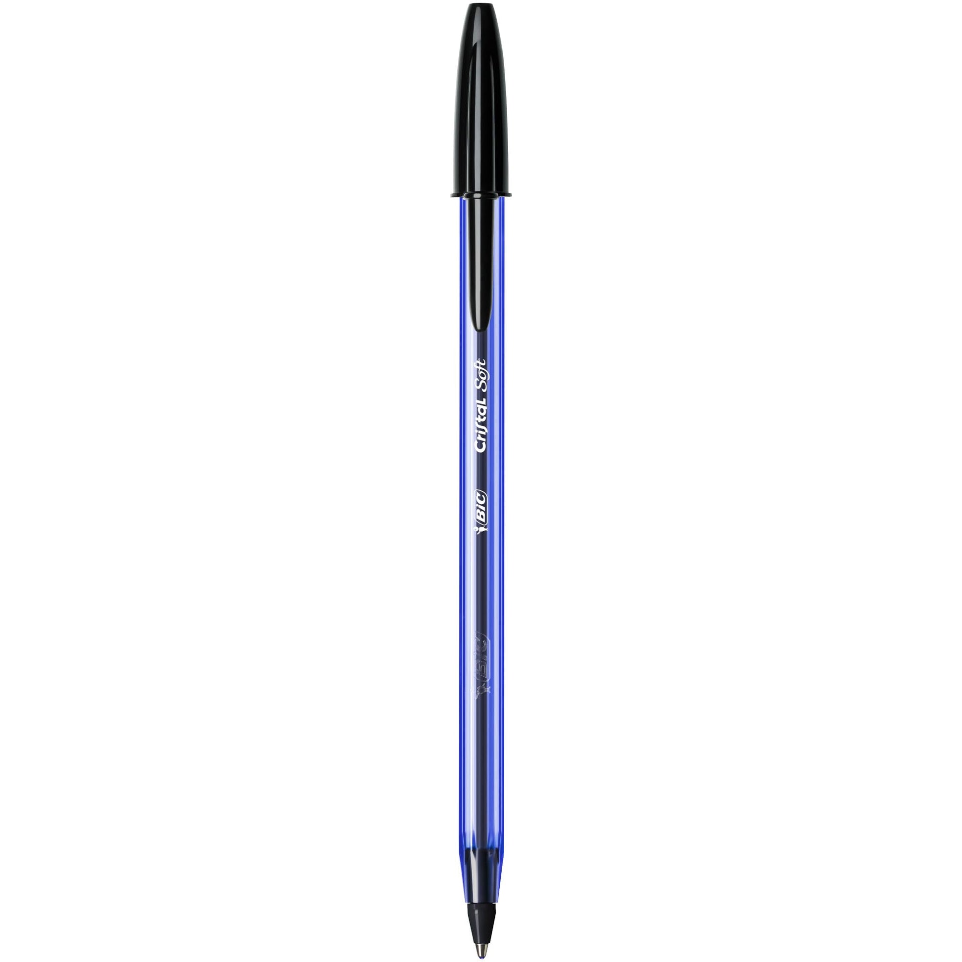BIC 921263 Cristal Soft Ballpoint Pens Non-Retractable Black Box of 50