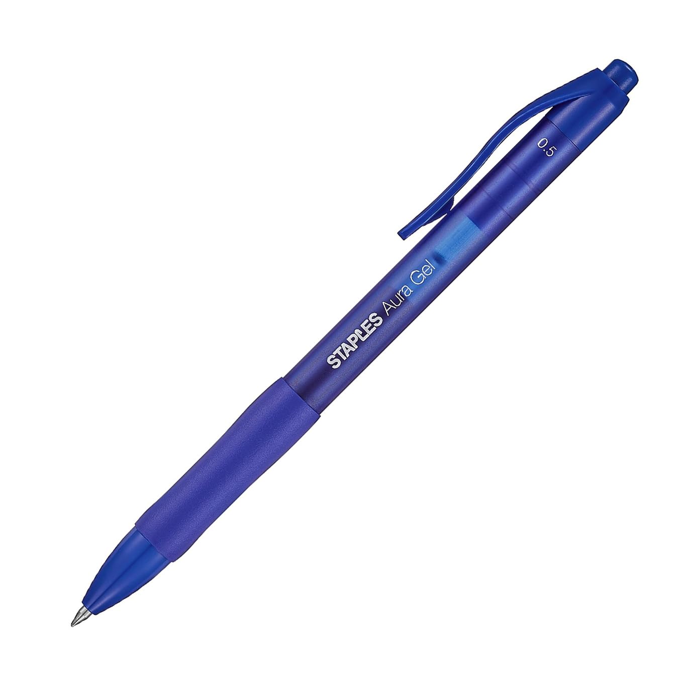 Staples Aura Retractable Gel Pens, Fine 0.5mm, Blue Ink, 36-Pack