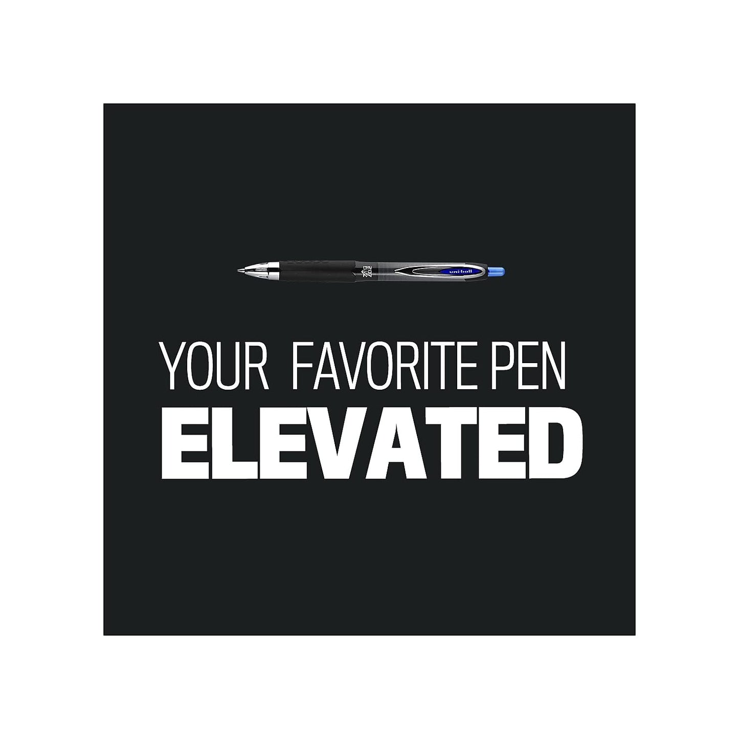 uni-ball 207 Plus+ Retractable Gel Pen 12 Pack in Black with 0.7mm Medium Point Pen Tips, Uni-Super