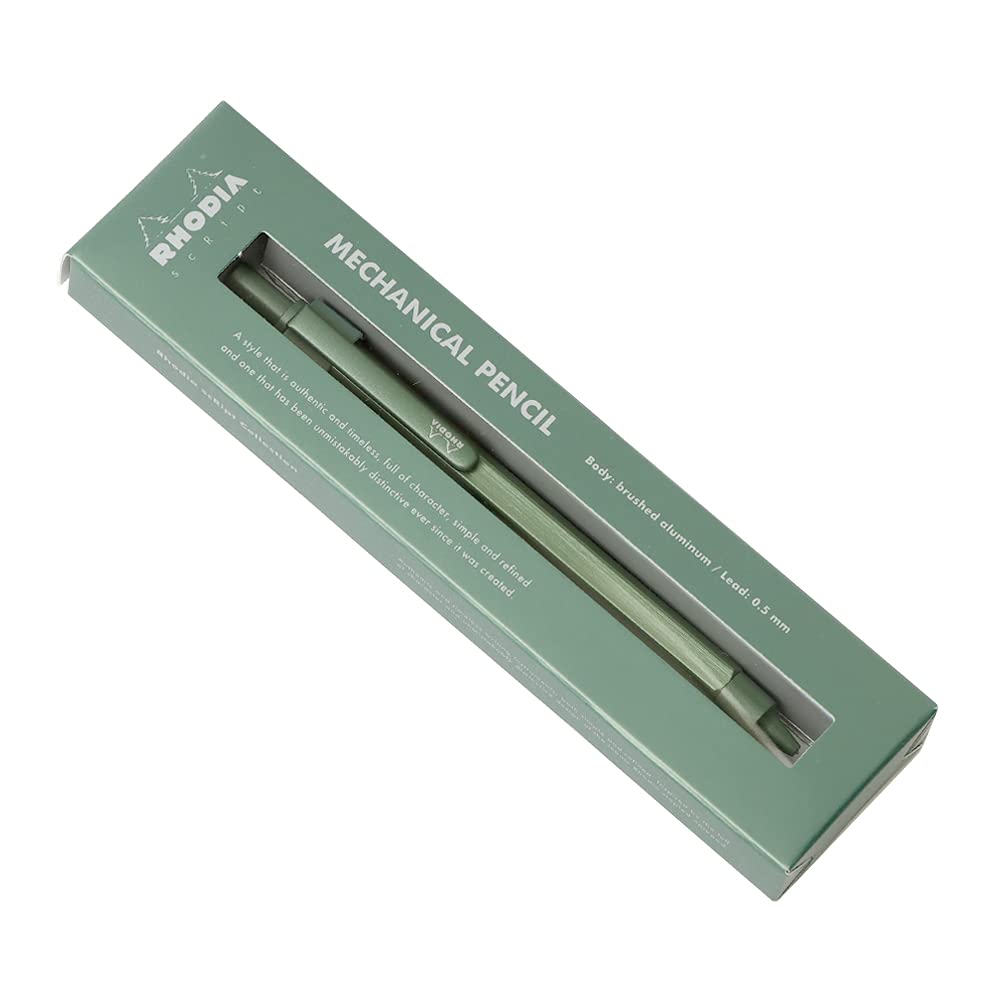 RHODIA SCRIPT cf9397 Mechanical Pencil, 0.5 mm, Sage (Limited Color), Hex Shaft, Aluminum Body