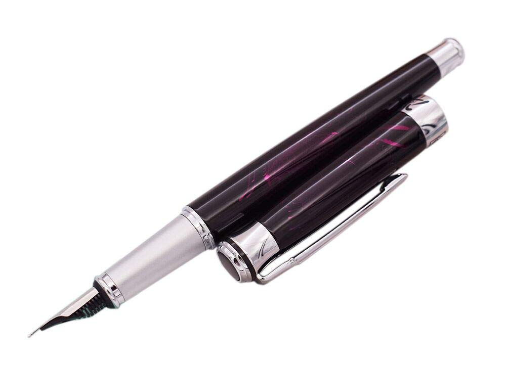 Lanxivi Picasso 903 Fountain Pen Fine Nib Red Marble Sweden Flower King with Pen Box Set