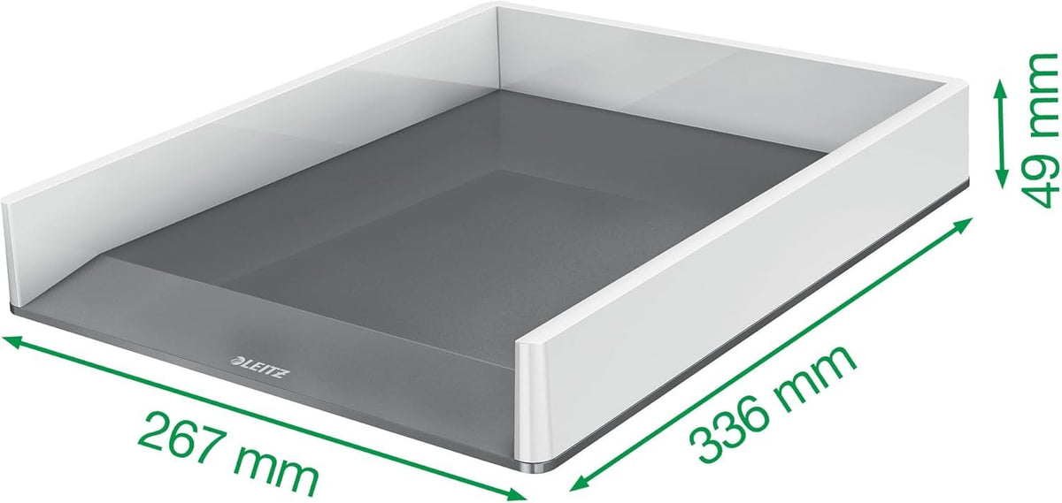 Leitz 53611054 A4 Letter Tray, Wow Range, White/Green