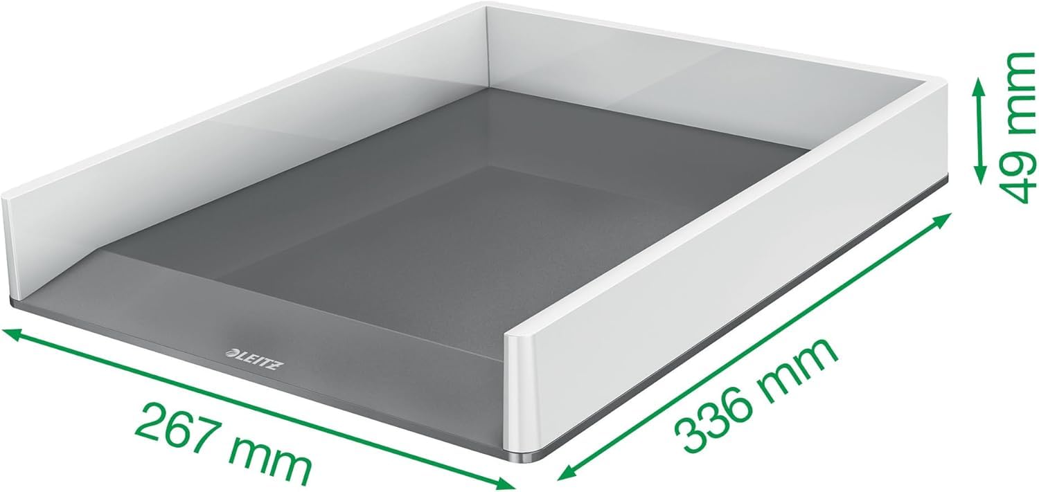 Leitz 53611054 A4 Letter Tray, Wow Range, White/Green