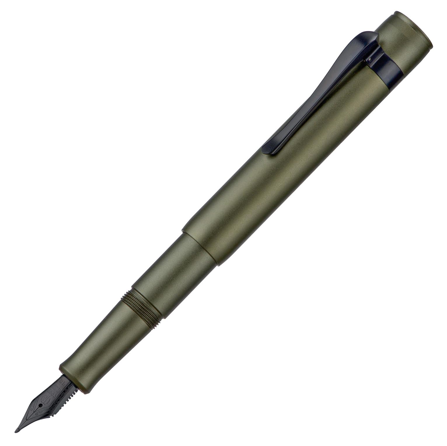 HONG DIAN M2 Black Forest Mini Fountain Pen, Long Blade Nib & Sleek Shape Aluminium Short Pocket