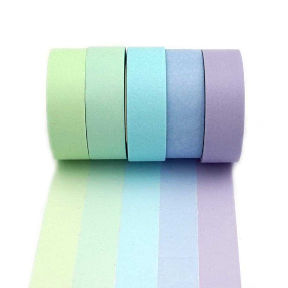 ERCENTURY Washi Masking Tape Set, Assorted 5 Rolls, Decorative Writable Tape, for Fun DIY Art