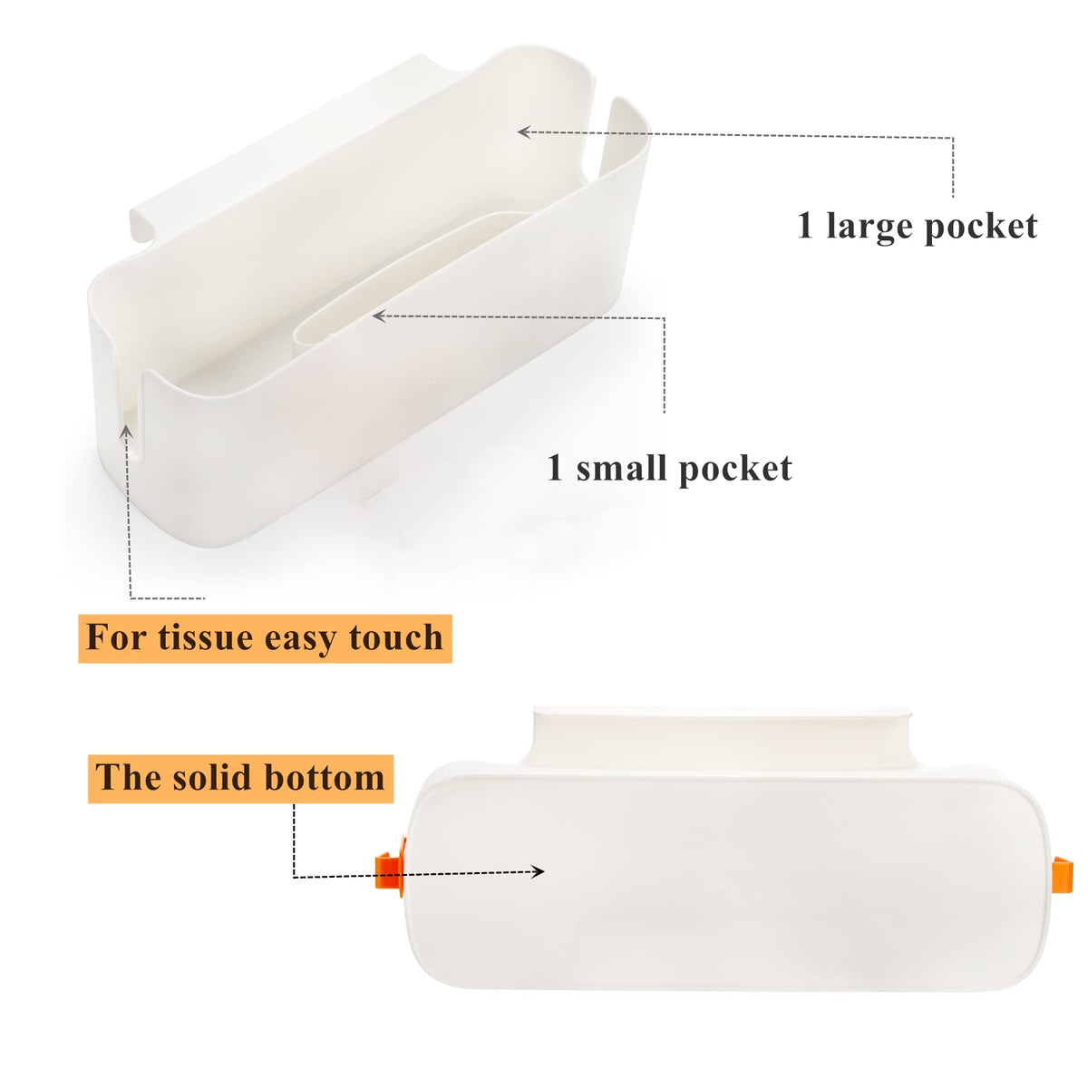 Yopay 2 Pack Bedside Caddy Organizer, Plastic Bunk Bed Shelf, Dorm Bedside Holder, Multi Storage